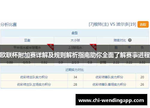 欧联杯附加赛详解及规则解析指南助你全面了解赛事进程