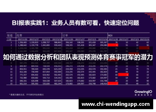 如何通过数据分析和团队表现预测体育赛事冠军的潜力